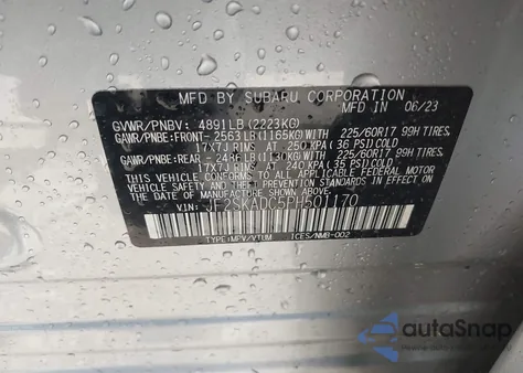 2023 Subaru Forester Premium from USA, damaged, VIN JF2SKADC5PH501170